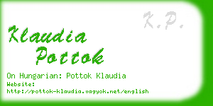 klaudia pottok business card